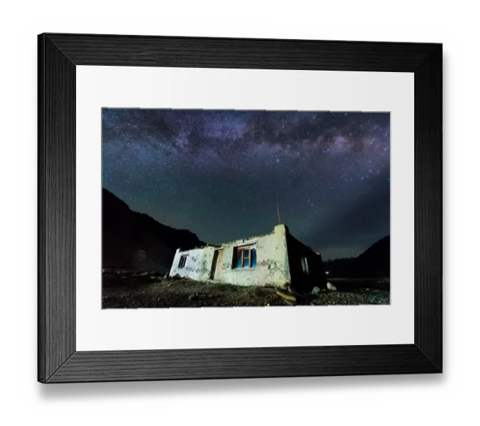 Framed Print : The old tibetan house and the milky way Framed Print : The old tibetan house and the milky way