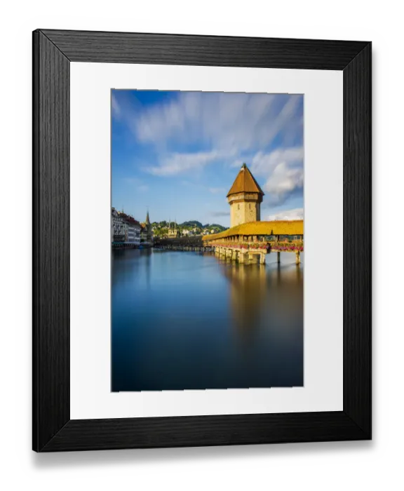 Framed Print : The Chapel Bridge, Lucerne, Switzerland