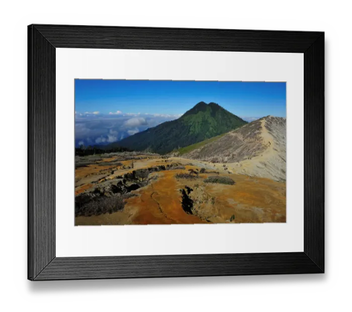 Framed Print : Landscape of Ijen crater, Indonesia Framed Print : Landscape of Ijen crater, Indonesia