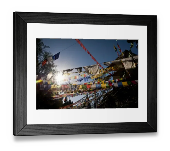 Framed Print : Many tibetan flags are hanged at the Temple in Gan Framed Print : Many tibetan flags are hanged at the Temple in Gan
