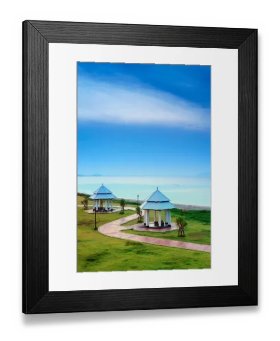Framed Print : The two pavilions with the clear sky Framed Print : The two pavilions with the clear sky