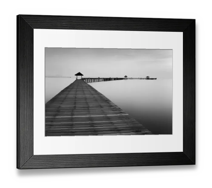 Framed Print : Smooth sea and long wooden bridge Framed Print : Smooth sea and long wooden bridge