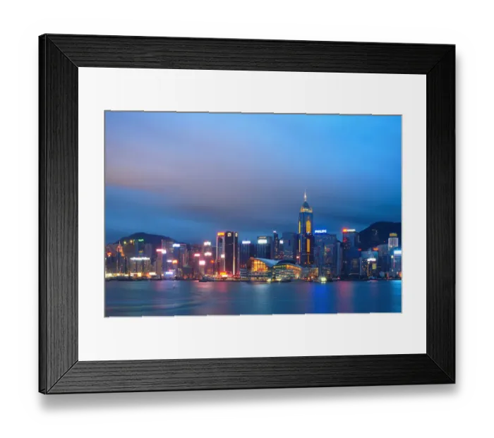Framed Print : Hong Kong Business District and Victoria Harbour