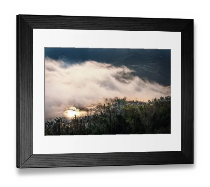 Framed Print : Foggy day in Yuanyang Framed Print : Foggy day in Yuanyang