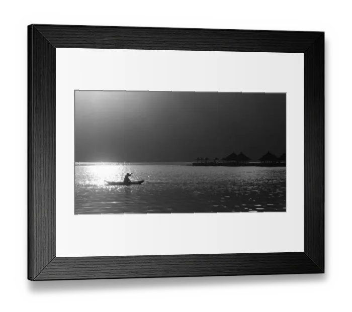 Framed Print : A fisherman on lake Batur, Bali, Indonesia