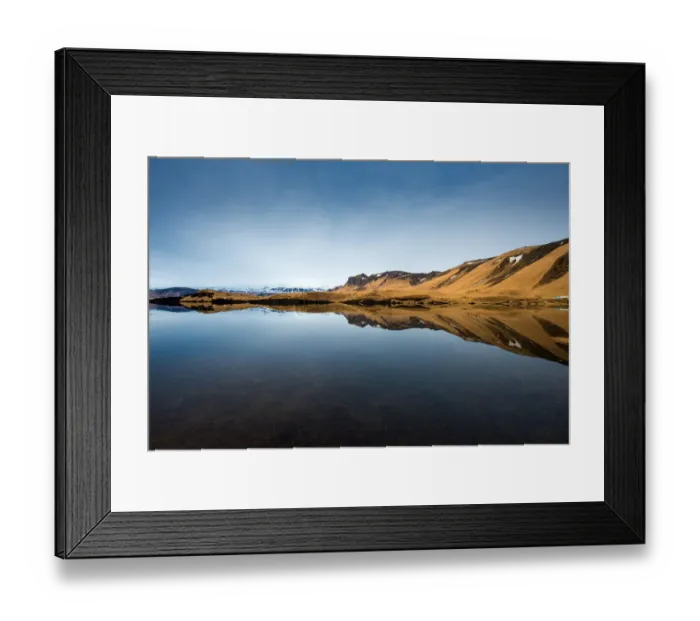 Framed Print : The beautiful reflection of lake near Vik, Iceland Framed Print : The beautiful reflection of lake near Vik, Iceland