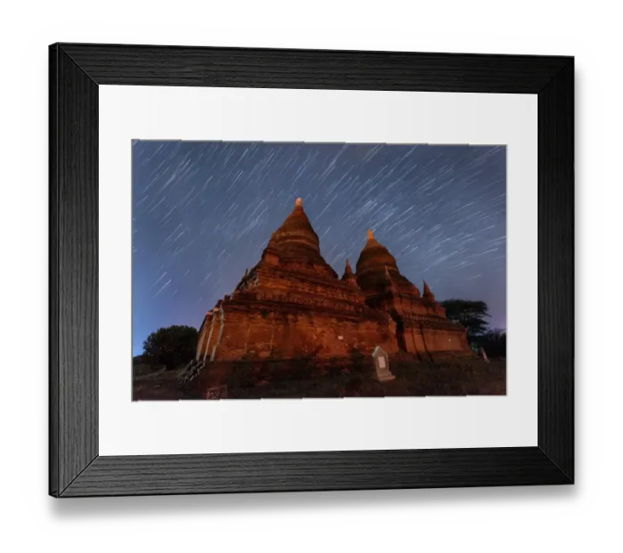 Framed Print : The star trail over the old Bagan pagadas Framed Print : The star trail over the old Bagan pagadas