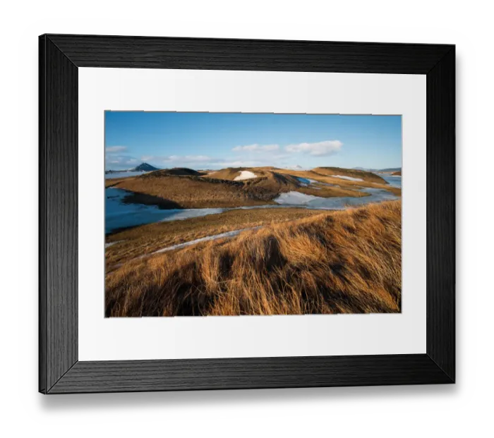 Framed Print : The landscape of pseudo craters at Stakholstjorn Framed Print : The landscape of pseudo craters at Stakholstjorn