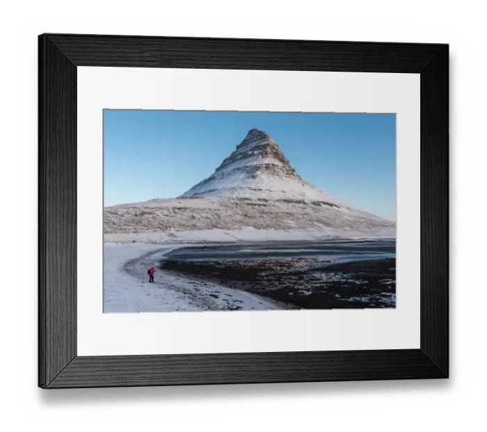 Framed Print : A photographer and Mt. Kirkjufell, Iceland Framed Print : A photographer and Mt. Kirkjufell, Iceland