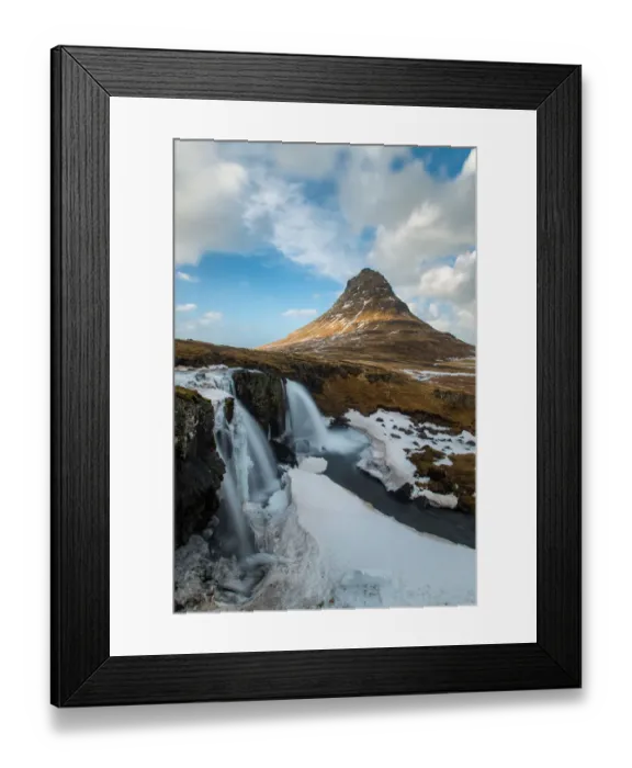 Framed Print : Kirkjufellfoss in winter season, Iceland Framed Print : Kirkjufellfoss in winter season, Iceland