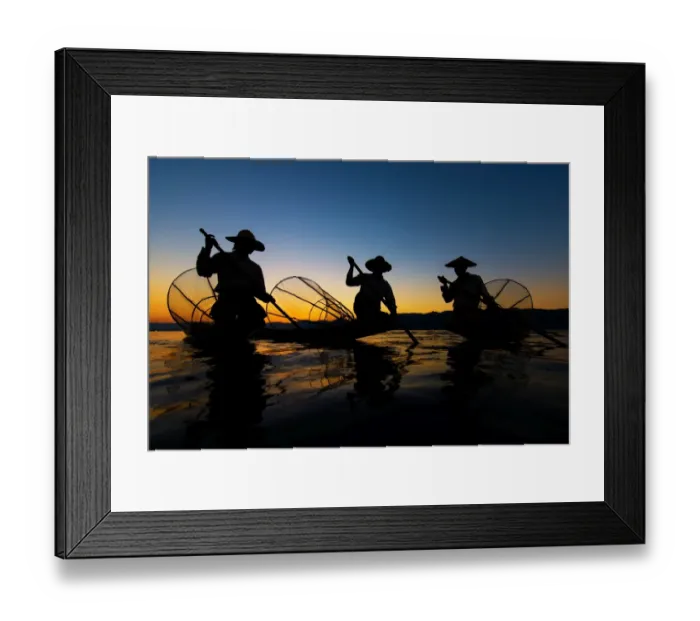 Framed Print : Fishermen at Inle lake Framed Print : Fishermen at Inle lake