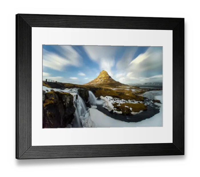 Framed Print : Kirkjufell in winter season, Iceland Framed Print : Kirkjufell in winter season, Iceland