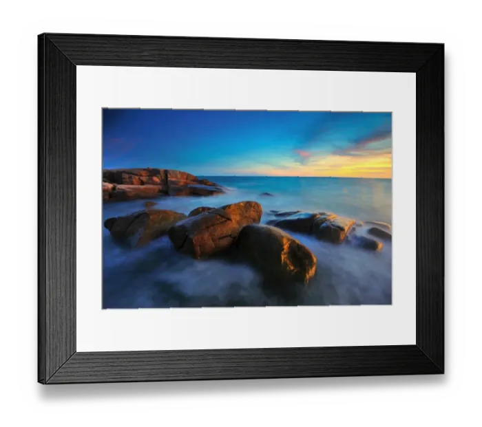 Framed Print : Lan Hin Khao seascape, Rayong, Thailand