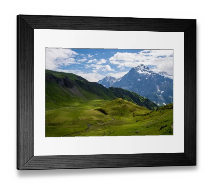 Framed Print : Landscape view of Grindelwald-First hiking route