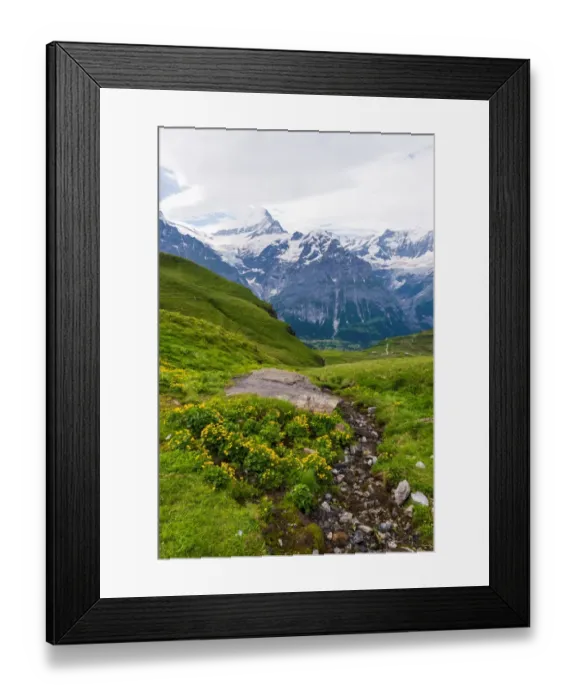 Framed Print : Landscape view of Grindelwald-First hiking route