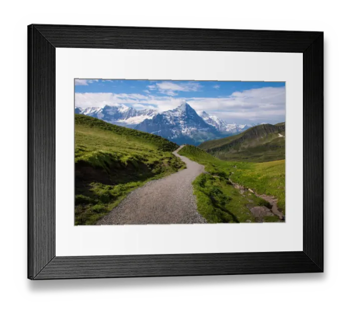 Framed Print : Landscape of the Grindelwald-First hiking route Framed Print : Landscape of the Grindelwald-First hiking route