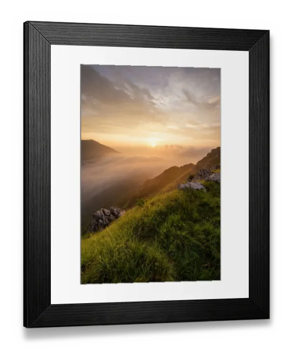 Framed Print : Mountain Gronas summit with sunrise Framed Print : Mountain Gronas summit with sunrise