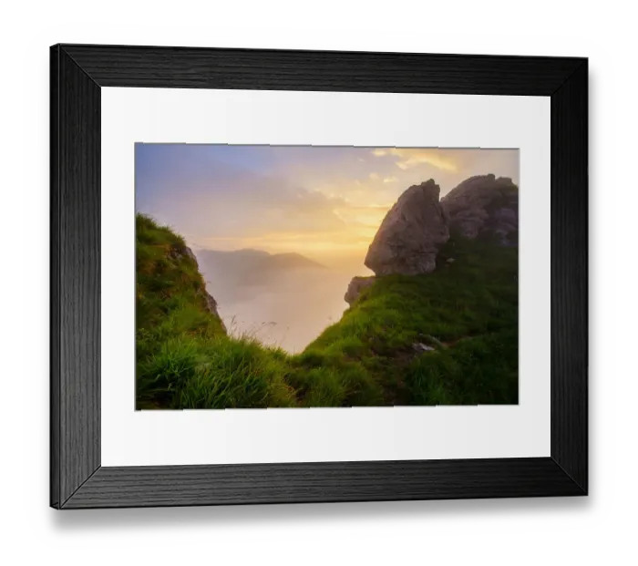 Framed Print : Mountain Grona summit with sunrise Framed Print : Mountain Grona summit with sunrise