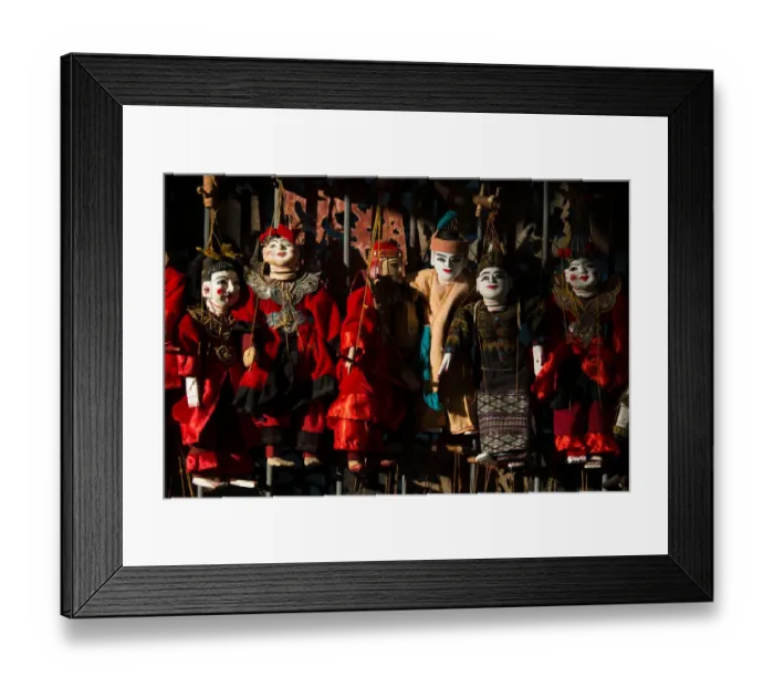 Framed Print : Burmese puppets