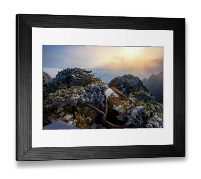 Framed Print : Huangshan Mountain in winter season