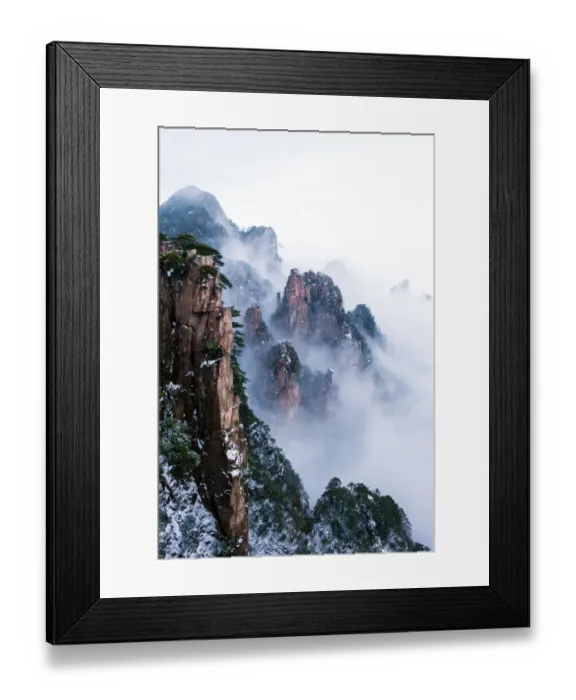 Framed Print : Huangshan mountain in winter season Framed Print : Huangshan mountain in winter season