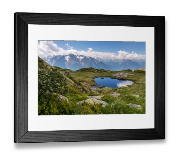 Framed Print : Pond at the Bettmerhorn Variante trekking route Framed Print : Pond at the Bettmerhorn Variante trekking route
