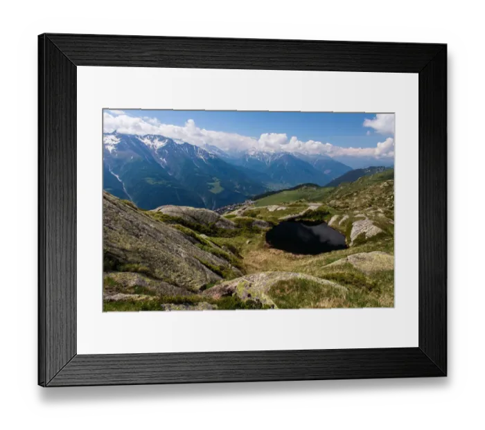 Framed Print : Pond at the Bettmerhorn Variante trekking route Framed Print : Pond at the Bettmerhorn Variante trekking route