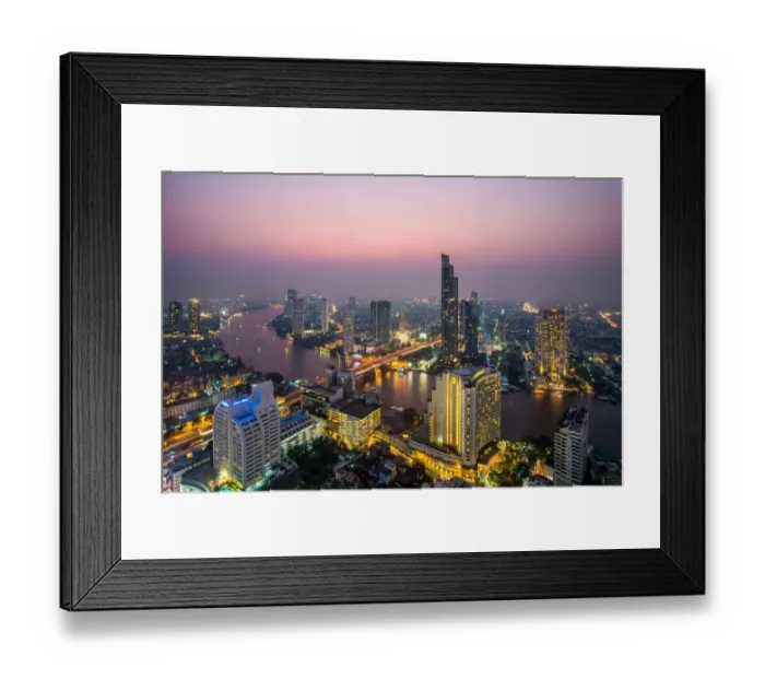 Framed Print : Curve of Chao Phraya River, Bangkok Framed Print : Curve of Chao Phraya River, Bangkok