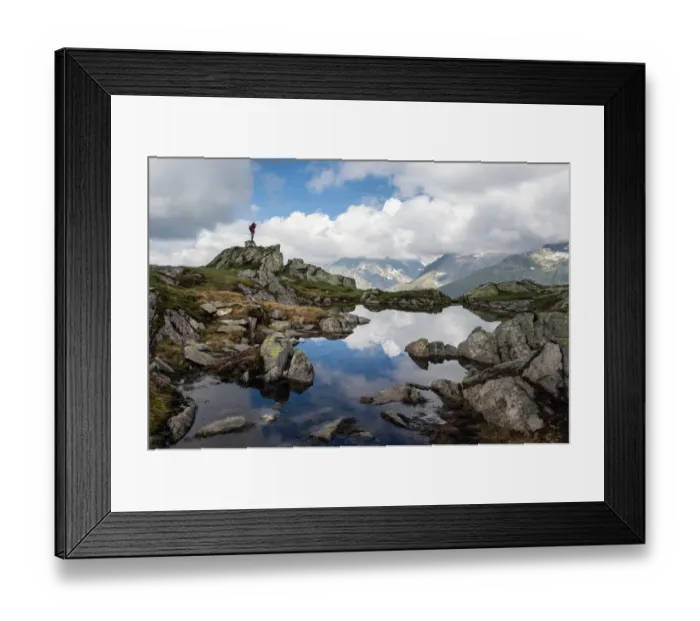 Framed Print : A small pond on The Bettmerhorn Variante trail Framed Print : A small pond on The Bettmerhorn Variante trail