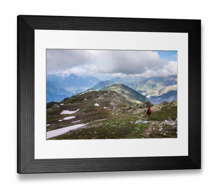 Framed Print : Bettmerhorn Variante trekking route