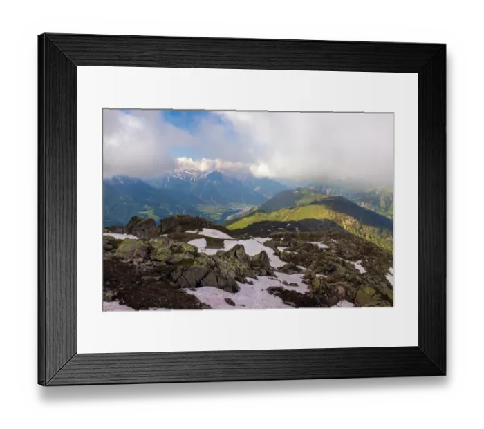Framed Print : Bettmerhorn Variante trekking route