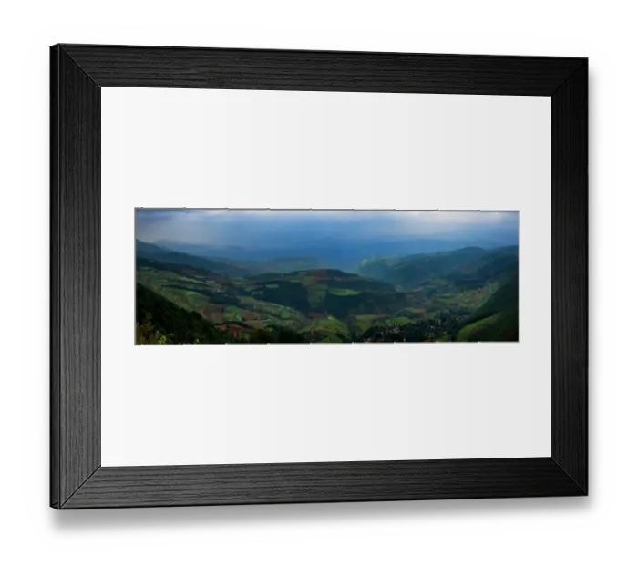 Framed Print : Panorama of Dongchuan red soil of Yunnan, China