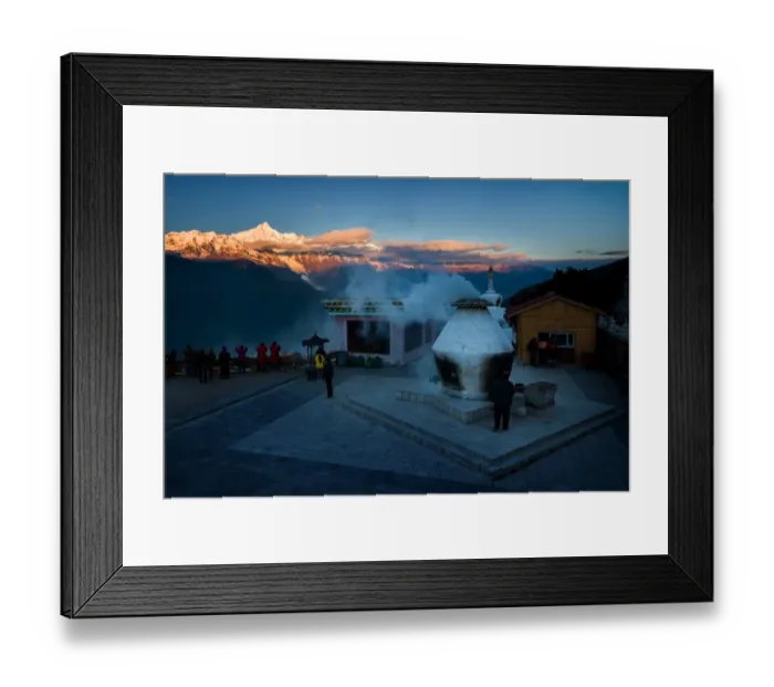 Framed Print : Ceremony at Feilai Si temple in the morning Framed Print : Ceremony at Feilai Si temple in the morning
