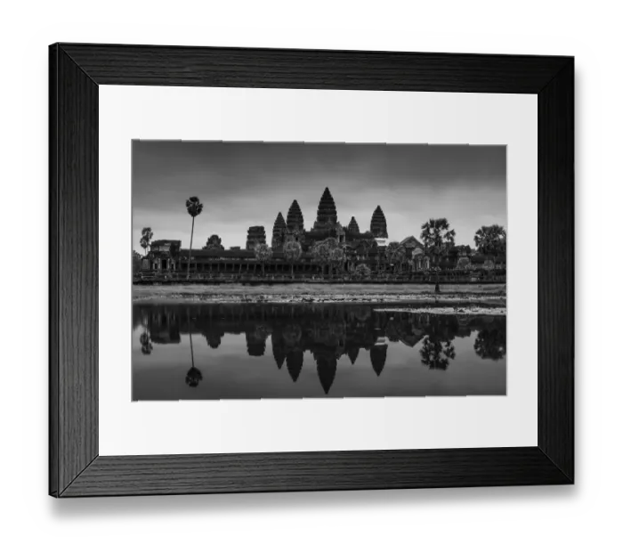 Framed Print : Angkot Wat in black and white Framed Print : Angkot Wat in black and white