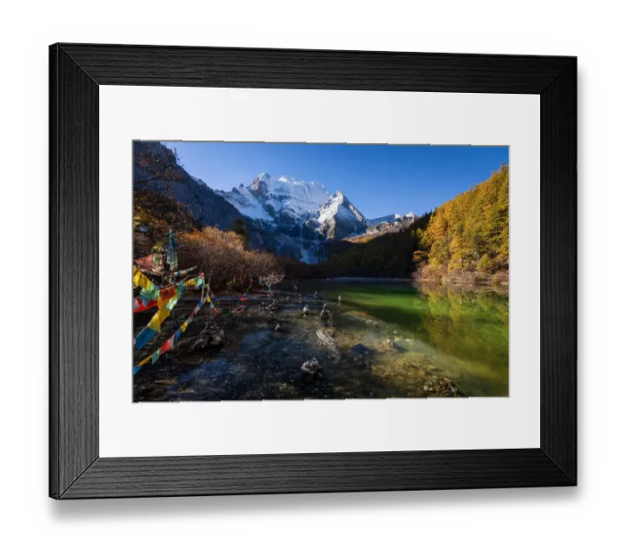 Framed Print : Zhuomala lake in Yading Nature Reserve