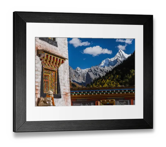 Framed Print : The Tibetan Monastery in Yading Nature Reserve Framed Print : The Tibetan Monastery in Yading Nature Reserve