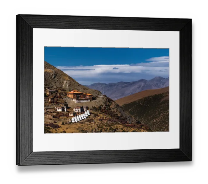 Framed Print : Tibetan monastery on the hill near Shangri-La Framed Print : Tibetan monastery on the hill near Shangri-La