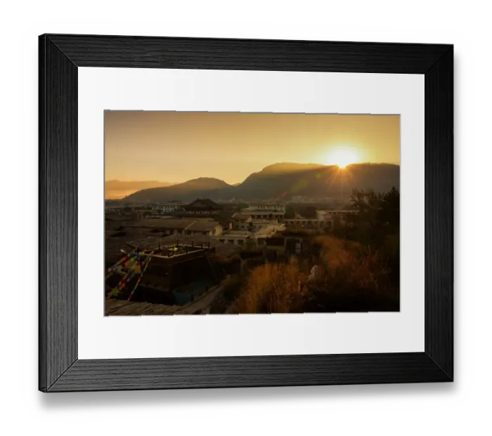 Framed Print : Shangri-La old town with the sunrise Framed Print : Shangri-La old town with the sunrise