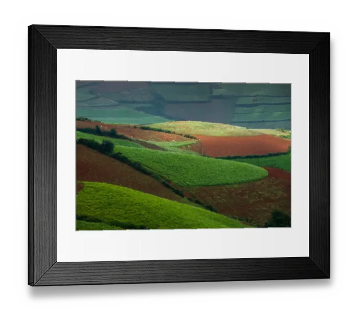Framed Print : Hongtudi, Dongchuan red soil of Yunnan, China Framed Print : Hongtudi, Dongchuan red soil of Yunnan, China