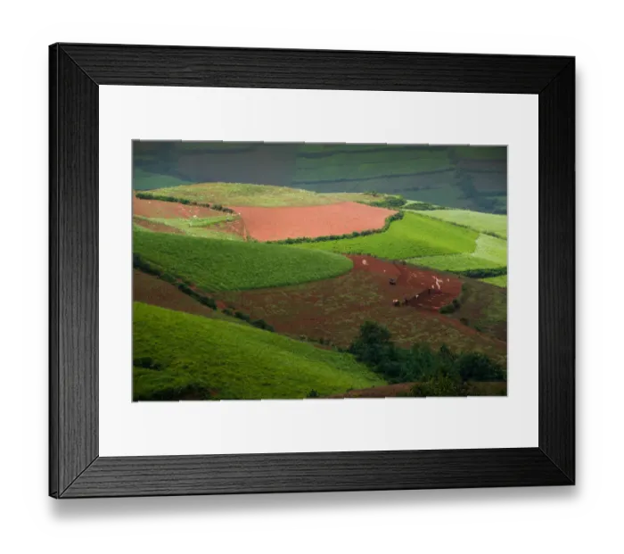 Framed Print : Hongtudi, Dongchuan red soil of Yunnan, China