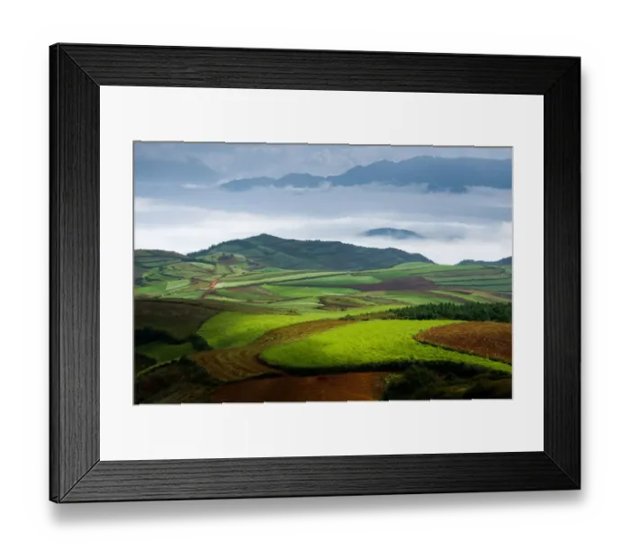 Framed Print : Hongtudi, Dongchuan red soil of Yunnan, China Framed Print : Hongtudi, Dongchuan red soil of Yunnan, China