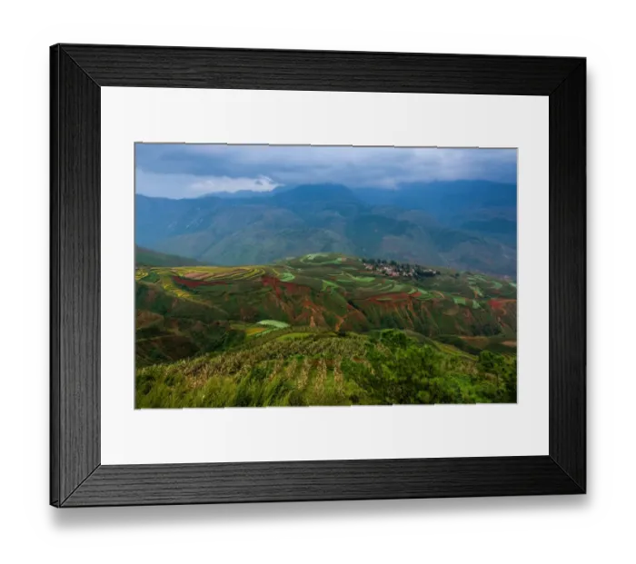 Framed Print : Hongtudi, Dongchuan red soil of Yunnan, China Framed Print : Hongtudi, Dongchuan red soil of Yunnan, China