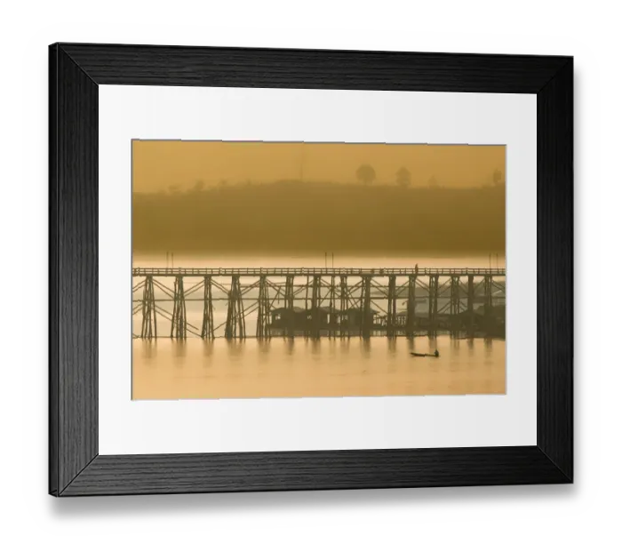 Framed Print : Wooden bridge of Sangkhlaburi