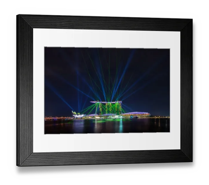 Framed Print : Laser show in Singapore Framed Print : Laser show in Singapore