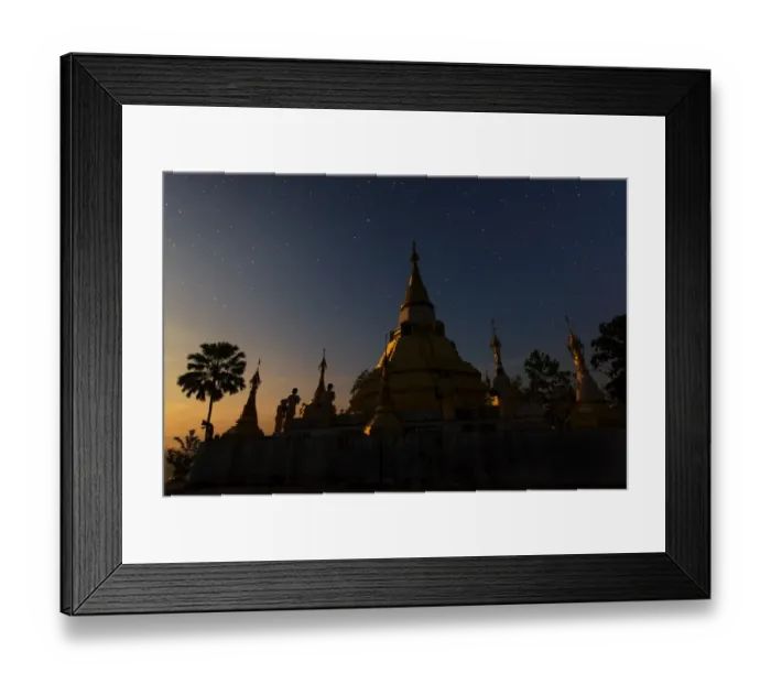 Framed Print : Night shot of myanmar pagoda style Framed Print : Night shot of myanmar pagoda style