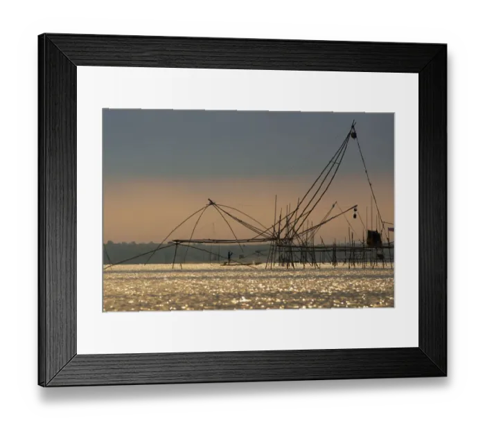Framed Print : The traditional fishing in Huai Luang Reservoir Framed Print : The traditional fishing in Huai Luang Reservoir