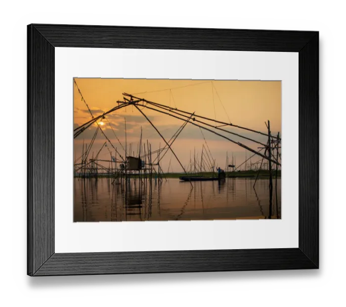Framed Print : The traditional fishing in Huai Luang Reservoir Framed Print : The traditional fishing in Huai Luang Reservoir