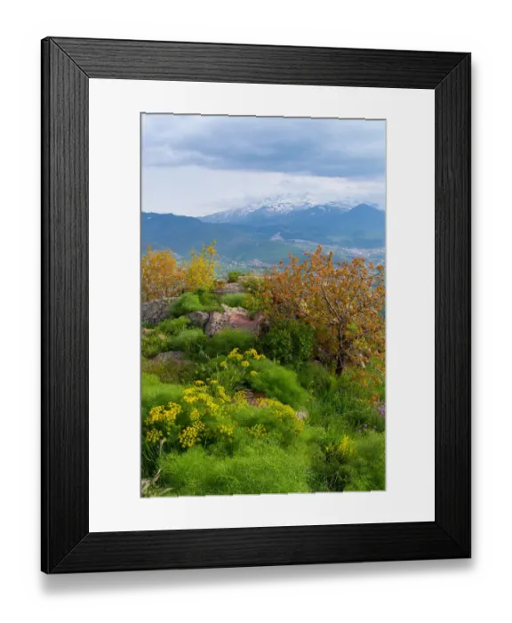 Framed Print : Erciyes peak and landscape view in summer season Framed Print : Erciyes peak and landscape view in summer season