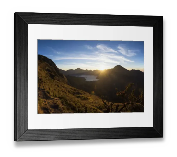 Framed Print : Sunset view over Rinjani Volcano Framed Print : Sunset view over Rinjani Volcano