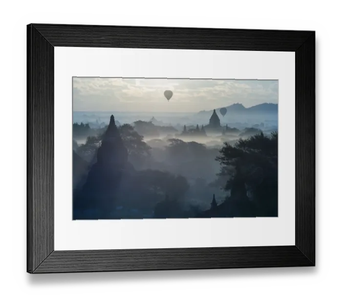 Framed Print : Landscape of Bagan in blue tone
